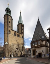 Goslar Market Church of St Cosmas and Damian 74996 built around 1165 west building spires end of