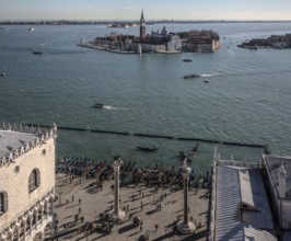 Italy Venice Piazzetta -463 with the two monolithic columns Doge's Palace and Bibliotheca Marciana