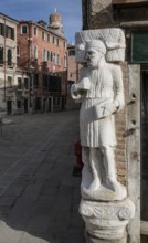 Italy Venice Campo dei Mori -77 Sculpture of Sior Antonio Rioba 13th century with the iron nose