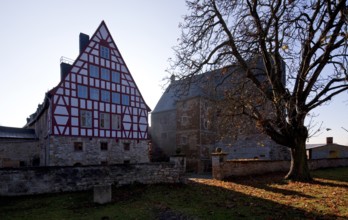 Beichlingen Thuringia former castle 58657 Partial view from north-west left New castle 16th century