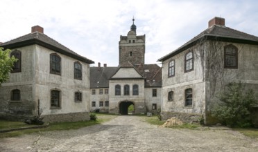 Allstedt b Sangerhausen Castle outer bailey 5589 Gate tower built around 1340 with Renaissance