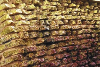 Stone made wall, UNESCO World Heritage site, Gautam Buddha's birthplace at Lumbini, Nepal, Asia