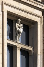 Berlin, Museum Island, south facade of the Neues Museum, window detail