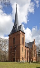 Schönfeld near Stendal former manor church 74760 View from south-west neo-Gothic brick building