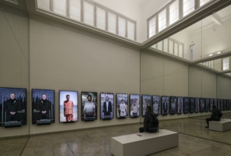 Venice, Biennale grounds, German Pavilion during the 2018 Architecture Biennale, video installation