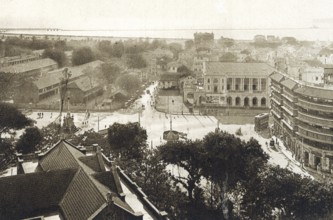 Old picture postcard, view from St Xavier school, Bombay Mumbai, Maharashtra, India, Asia