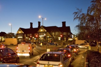 Traffic at Junction at twilight Harrow Middlesex, UK United Kingdom England