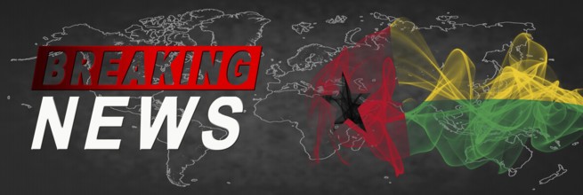 Guinea Bissau Breaking News, Smoke Flag Background