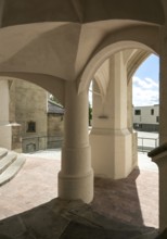 Luther city Wittenberg Castle 6196 Open staircase from the 1490s in the north-west corner of the