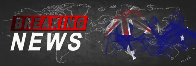 Australia Breaking News, Smoke Flag Background