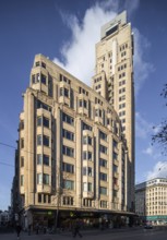 Antwerp, Boerentoren (Farmer's Tower) Tower block from below built in 1930 by Jan van Hoenacker 97