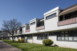 Frankfurt am Main, Hellerhof housing estate, planned 1929-1932 by Mart Stam, front buildings on