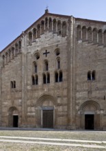 Italy Pavia 89664 San Michele gallery basilica built around 1150 west façade detail