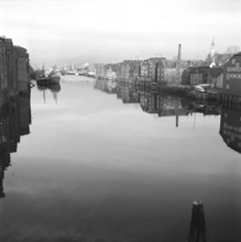 Trondheim Norway 1949. A view over the harbour. Kristoffersson ref AU41-7