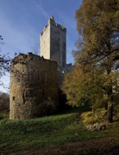 Rudelsburg castle near Bad Kösen south-east roundel 15th century above keep 12th century 78209 View