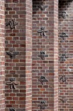 Hamburg, Ohlsdorf cemetery, new crematorium, built 1926-1933 by Fritz Schumacher. Brick decorations