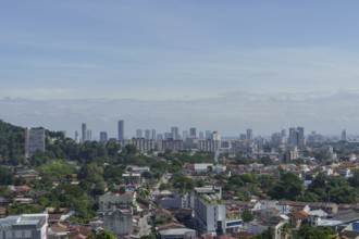 A city view with skyscrapers and cloudy sky in the background, penang, malaysia