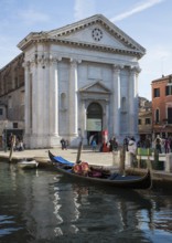 Italy Venice Church of San Barnabà -314 Nave 14th century Facade from 1776 located on the Rio di