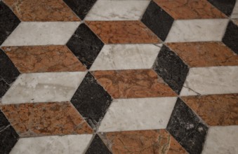 Italy Venice Zanipolo Church -293 coloured marble inlaid floor with ashlar pattern