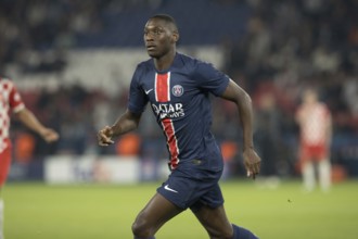 Football match, Randal KOLO MUANI Paris Saint Germain running to the left, Parc des Princes