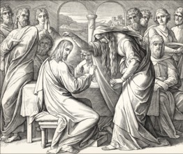 The Anointing of Jesus at Bethany, New Testament, by Julius Schnorr von Carolsfeld, 1860