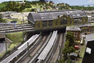 Dammtor Hamburg railway station in Miniatur Wunderland Hamburg, Germany, Europe