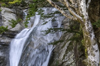 Waterfall near Sonogno, Verzasca Valley, Valle Verzasca, Canton Ticino, Switzerland, Europe