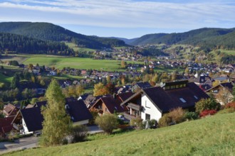 View of Baiersbronn, Freudenstadt district, Black Forest, Baden-Württemberg, Germany, Europe