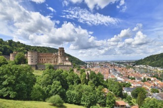 Heidelberg, Germany, July 2022: Historic Heidelberg castle and old city center, Europe