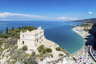 Tropea from a drone, Tyrrhenian Sea, Calabria, Italy, Europe