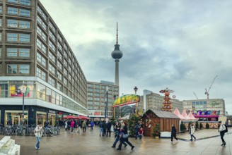 Christmas market at Alexanderplatz in Berlin, Germany, Europe