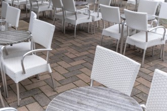 Empty chairs and table outdoor
