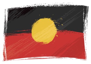 Australian Aborigines flag created in grunge style