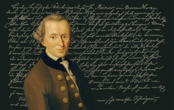 Immanuel Kant, 1724, 1804, German philosopher of the Enlightenment, digital edited according to