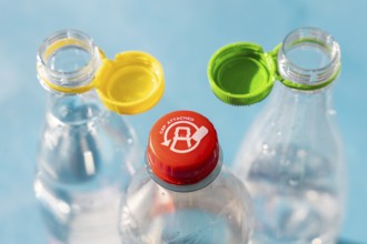 Single-use plastic caps also called SUP or tethered caps
