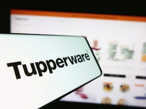 Stuttgart, Germany, 11-10-2023: Smartphone with logo of American home product company Tupperware