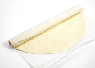 Puff pastry against white background