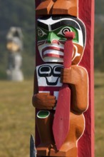 Totem, Alert Bay, British Columbia, Carving, Woodcarving, Canada, North America