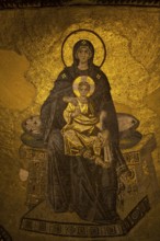 Virgin Mary and Christ Child, The Apsis Mosaic, Hagia Sophia, Istanbul, Turkey, Asia