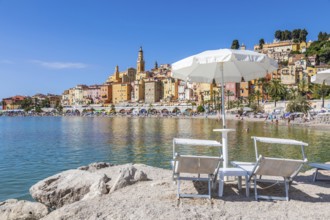 Menton, France - circa August 2021: view of the French Riviera, named the Coast Azur, located in