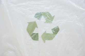 Recycle symbol with oilcloth