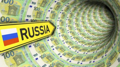 Symbolic image on the subject of the flow of money to Russia