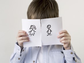 child with separated family draw