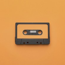 Vintage cassette tape orange background. Resolution and high quality beautiful photo