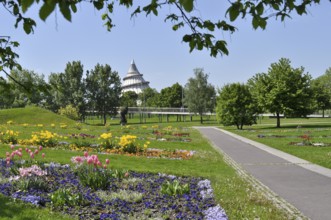 Federal Garden Show grounds Magdeburg, large Cracauer Anger, millennium tower