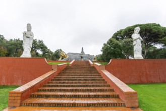 Carvalhal Bombarral, Portugal - 13 December 2020: buddha statues in the famous Bacalhoa Buddha Eden