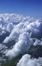 Sky with clouds, view from the plane, Quebec