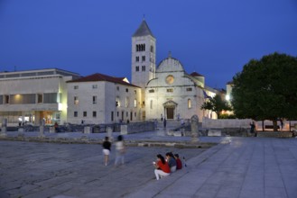 Church of Sveta Marija at dusk, Zadar, Dalmatia, Croatia, Europe