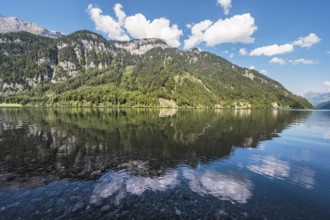 View over Lake Klöntal, Canton Glarus, Switzerland, Europe