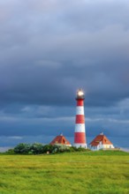 Westerheversand lighthouse, Westerhever, North Frisia, Schleswig-Holstein, North Germany, Germany,